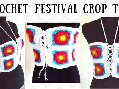 Crochet Festival Crop Top - Crochet Bandeau Top