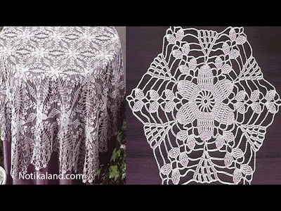Crochet motif patterns for tablecloth Part 4 How to crochet tablecloth Diy crochet tablecloth