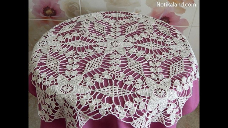 Crochet motif patterns for tablecloth Part 5 How to join motifs  Diy crochet tablecloth