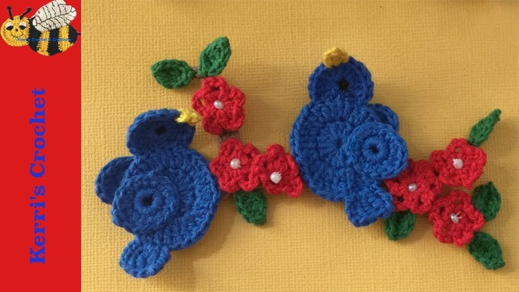Crochet Pattern Birds Sitting on a Branch