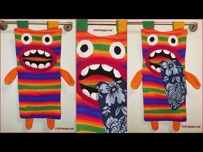 Crochet Tutorial: Munching Monster Laundry Bag