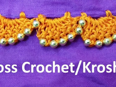 Cross Crochet. Cross Krosha with beads.