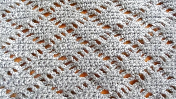 Diamond Lace Crochet Stitch - Right Handed Crochet Tutorial