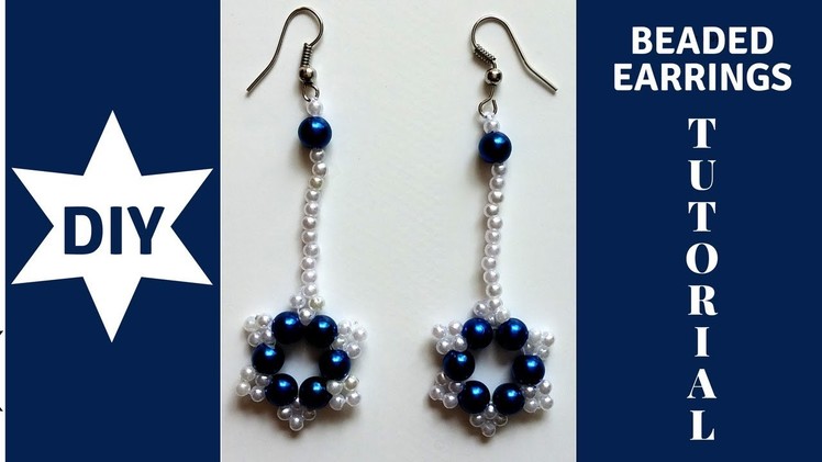 DIY beaded earrings tutorial. How to make earrings with pearl beads