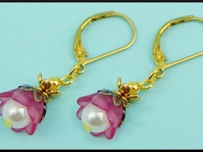 DIY | Blumen Perlen Ohrringe | Beaded acrylic flower earrings | Beadwork jewelry