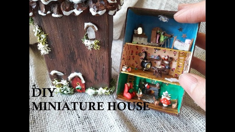 DIY CUTE MINIATURE BOX DOLLHOUSE CHRISTMAS SCENE