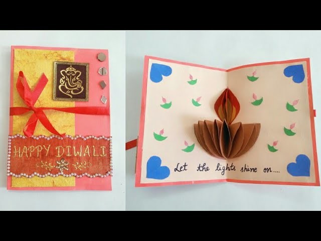 DIY Diwali card.How to make Popup Diwali card. Popup Diya Card.Simple and Easy card for Diwali