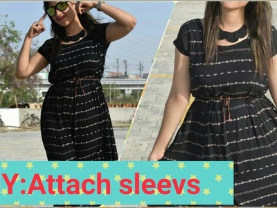 DIY:How to attach sleeves to readymade maxi dress,suits,kurta,tops| Easy way to attatch sleeves