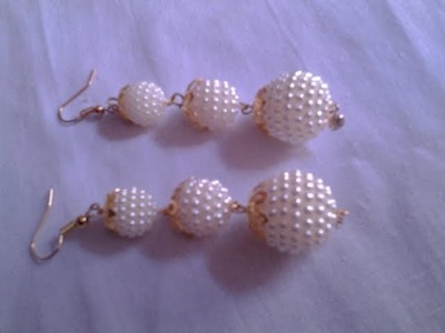 DIY   How to make a very lovely pearl hanging earrings at home
