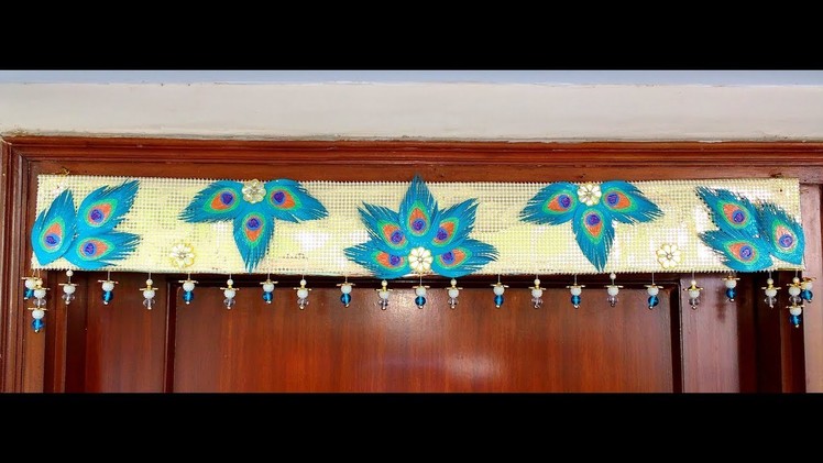 Diy How to make Easy Festive Paper Peacock Feather Bandhanwar. Toran. Door Hanging