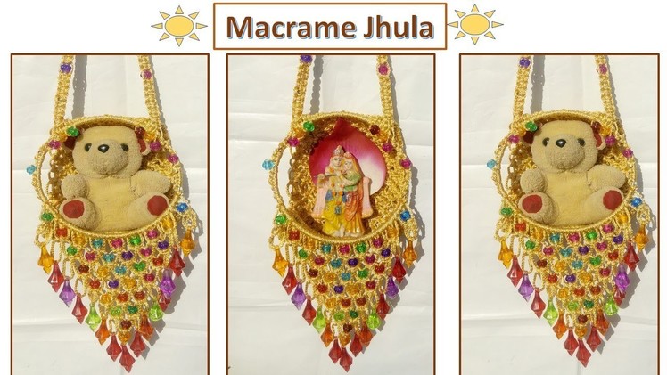 DIY How to make Simple Macrame Jhula | Krishna.Teddy Jhula Wall Hanging | simple tutorial design #1
