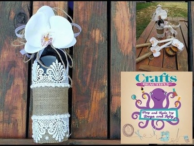 DIY :How to make wedding decorations on a bottle of wine TUTORIAL