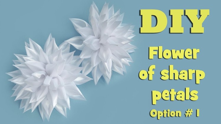 DIY kanzashi flower of sharp petals. Option 1. Kanzashi tutorial
