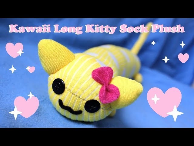 ❤ DIY Kawaii Long Cat Sock Plush! How To Make A Cute Kitty Plushie! ❤