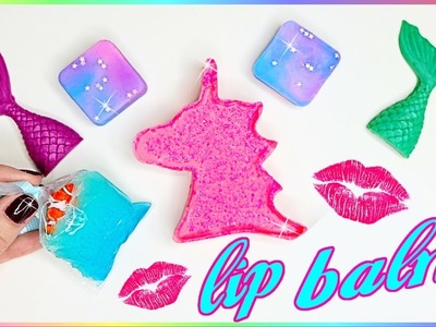DIY Lip Balm! How To Make 5 Miniature Unicorn,Mermaid,Galaxy & Aquarium! Lip Gloss DIYs{EASY}Crafts