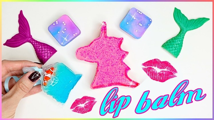 DIY Lip Balm! How To Make 5 Miniature Unicorn,Mermaid,Galaxy & Aquarium! Lip Gloss DIYs{EASY}Crafts