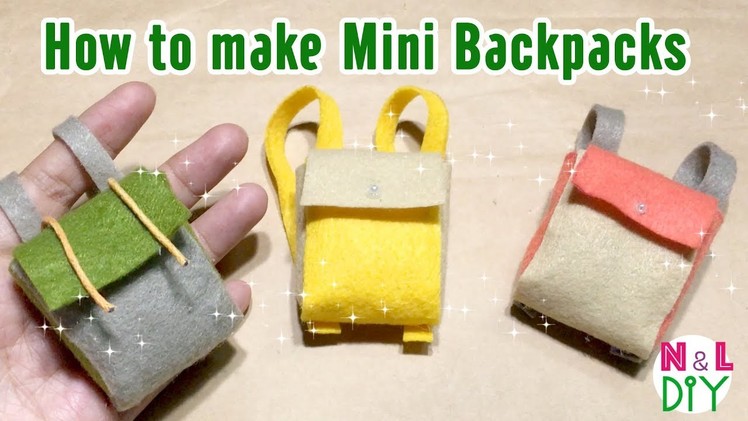 DIY Miniature Backpacks for Doll | How to make a Mini Backpack No Sew