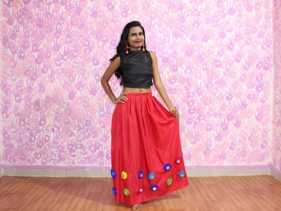 DIY: Navratri special outfit idea 2017 | Lehenga choli making | Skirt-Top making