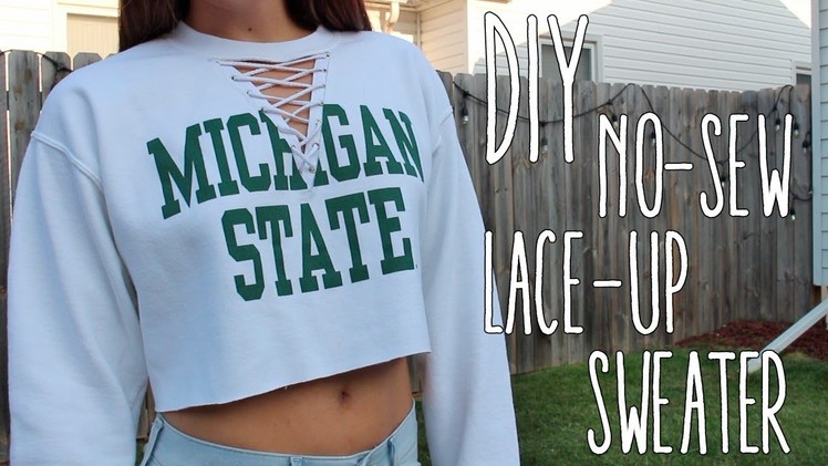 DIY | No-Sew Lace Up Crop Sweater