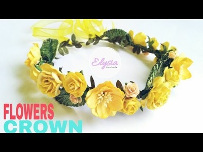 DIY Paper Flowers Crown Tutorial by Elysia Handmade