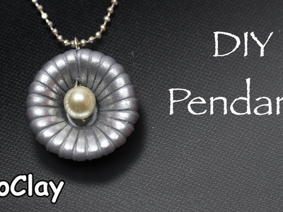 DIY Pearl and silver pendant - Polymer clay tutorial