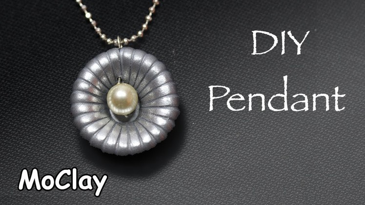 DIY Pearl and silver pendant - Polymer clay tutorial