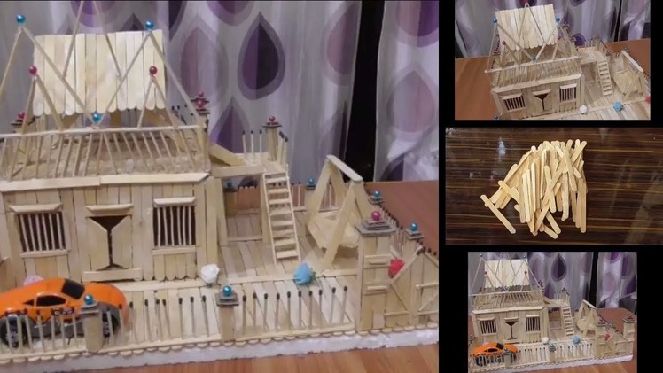 DIY- Popsicle Stick House Tutorial || Ice Cream Stick House for School Project