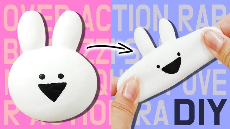 DIY) Silicon Squishy Toy Tutorial. Overaction Rabbit Stress Reliever Squishy