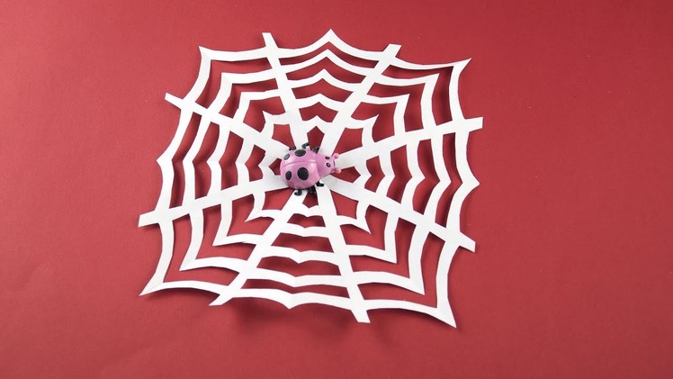 DIY Spider web of paper (Cobweb) for Halloween etc. (Decor, decoration for room) Tutorial