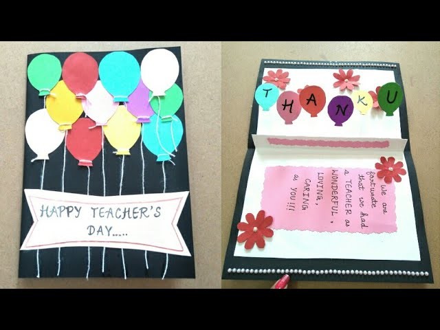 DIY Teacher's Day card. Teacher's day card making ideas for kids. Teacher's day card tutorial