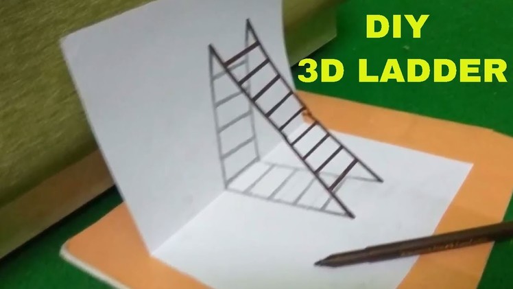 DIY Tutorial - How to Draw 3D Ladder | Very easy 3D Ladder drawing