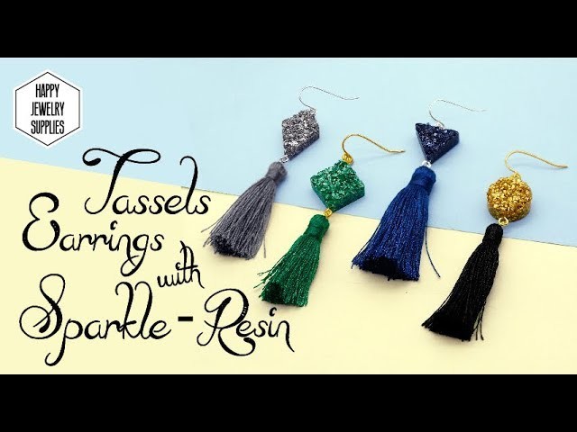 DIY Tutorial - How to Make Tassels Earrings with Sparkle-Resin