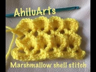 DIY tutorial - Marshmallow shell stitch - marshmallow stitch - crochet - English