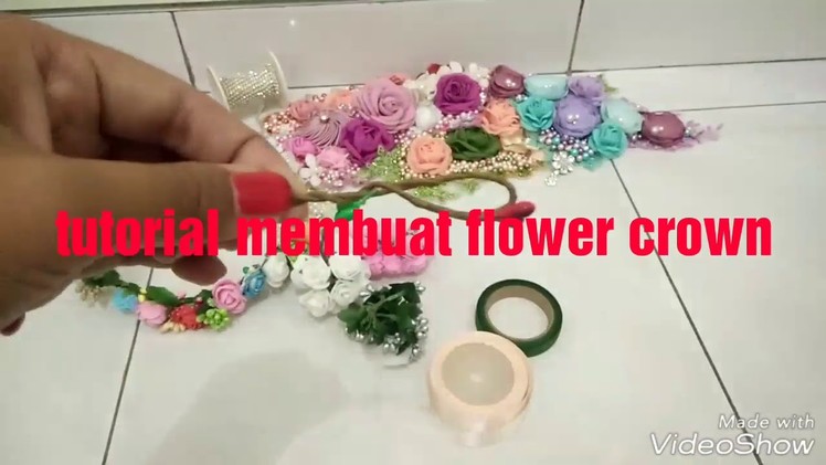 DIY || Tutorial membuat flower crown || cara membuat mahkota bunga || DIY flower crown