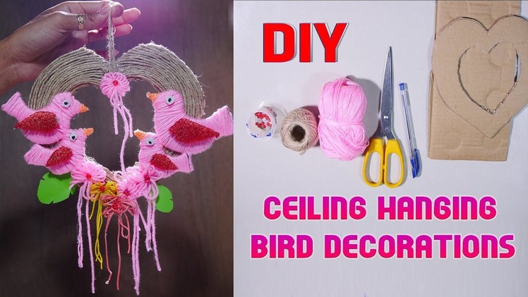 DIY Wall Decor, How To Make Ceiling Hanging Bird Decorations, Wall Hanging Decoration