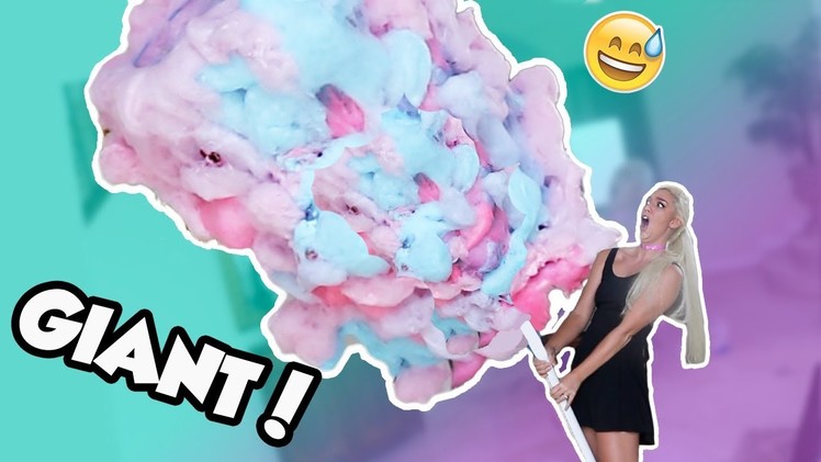 DIY WORLDS BIGGEST COTTON CANDY 12+ FEET! GIANT!