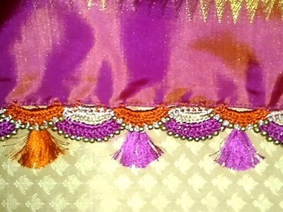 Double krosha saree kuchu || how to make double crochet saree tassels