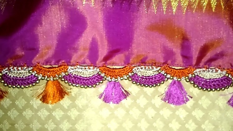 Double krosha saree kuchu || how to make double crochet saree tassels