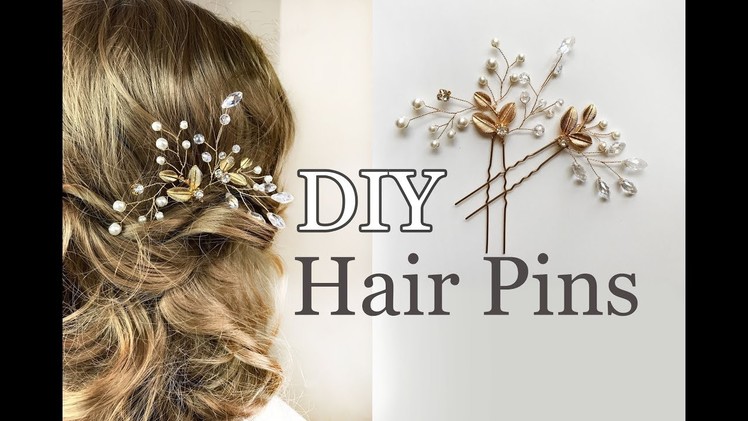 EASY Diy Bridal Hair Pins with Gold Leaves - Wedding Hair Comb Tutorial