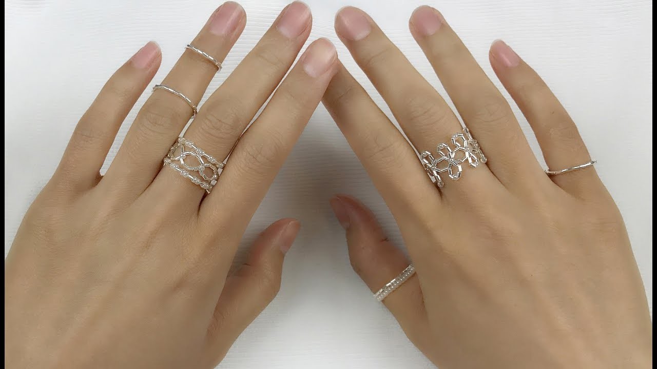 Easy DIY Handmade Silver Beaded Rings Tutorial. How to