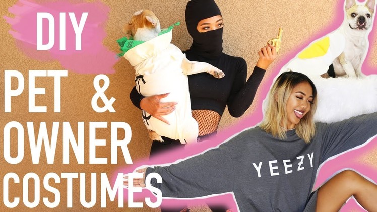 EASY DIY PET & OWNER COSTUMES! Eggs Over Yeezy, Robber and Cash | Nava Rose