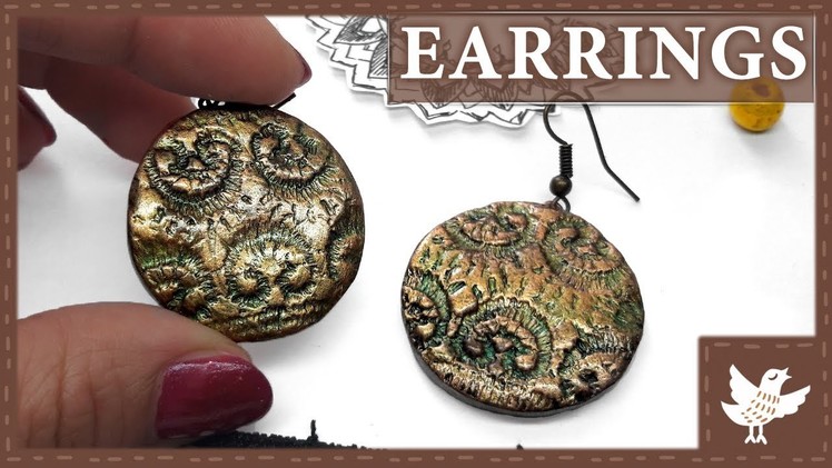 Easy DIY || Vintage Earrings with Oxidation Effect|| Polymer Clay Tutorial
