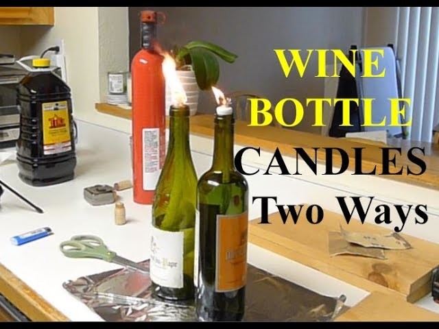 Emergency Hurricane Wine Bottle Candle Two Ways DIY Tutorial Kerosene Oil Lamp