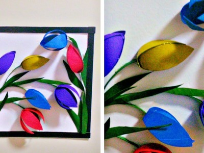 From Tissue Paper Roll to 3D Wall Decor - Easy DIY Flower Wall Decor.Art