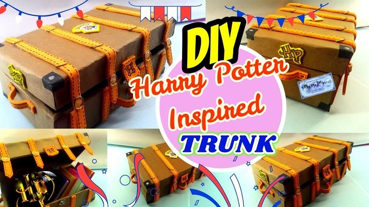 Harry Potter Inspired DIY Miniature Trunk from Card board || Tutorial