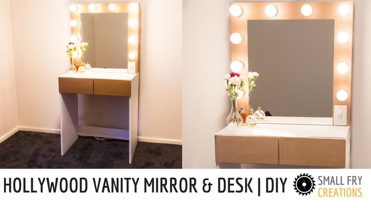 Hollywood Vanity Mirror & Desk | DIY
