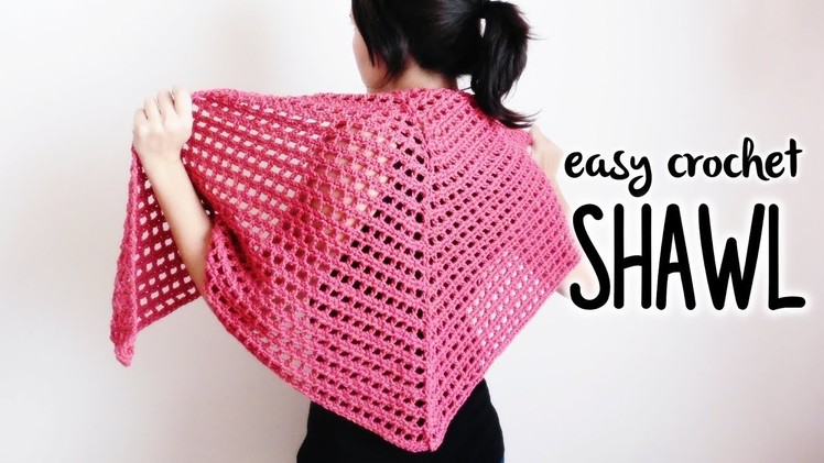 How to crochet EASY TRIANGLE SHAWL ♥ CROCHET LOVERS
