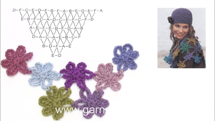 How to crochet the shawl in DROPS 86-13