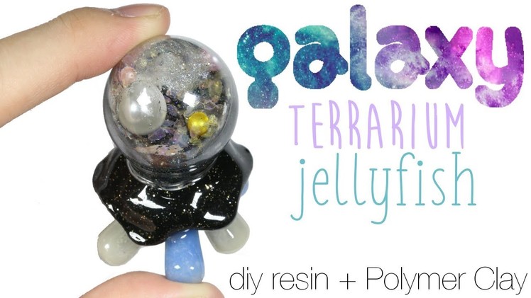 How to DIY Glitter Galaxy Terrarium Dome Jellyfish Resin.Polymer Clay Tutorial