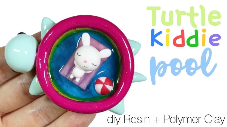 How to DIY Turtle Kiddie Pool + Bunny&Floatie Polymer Clay.Resin Tutorial